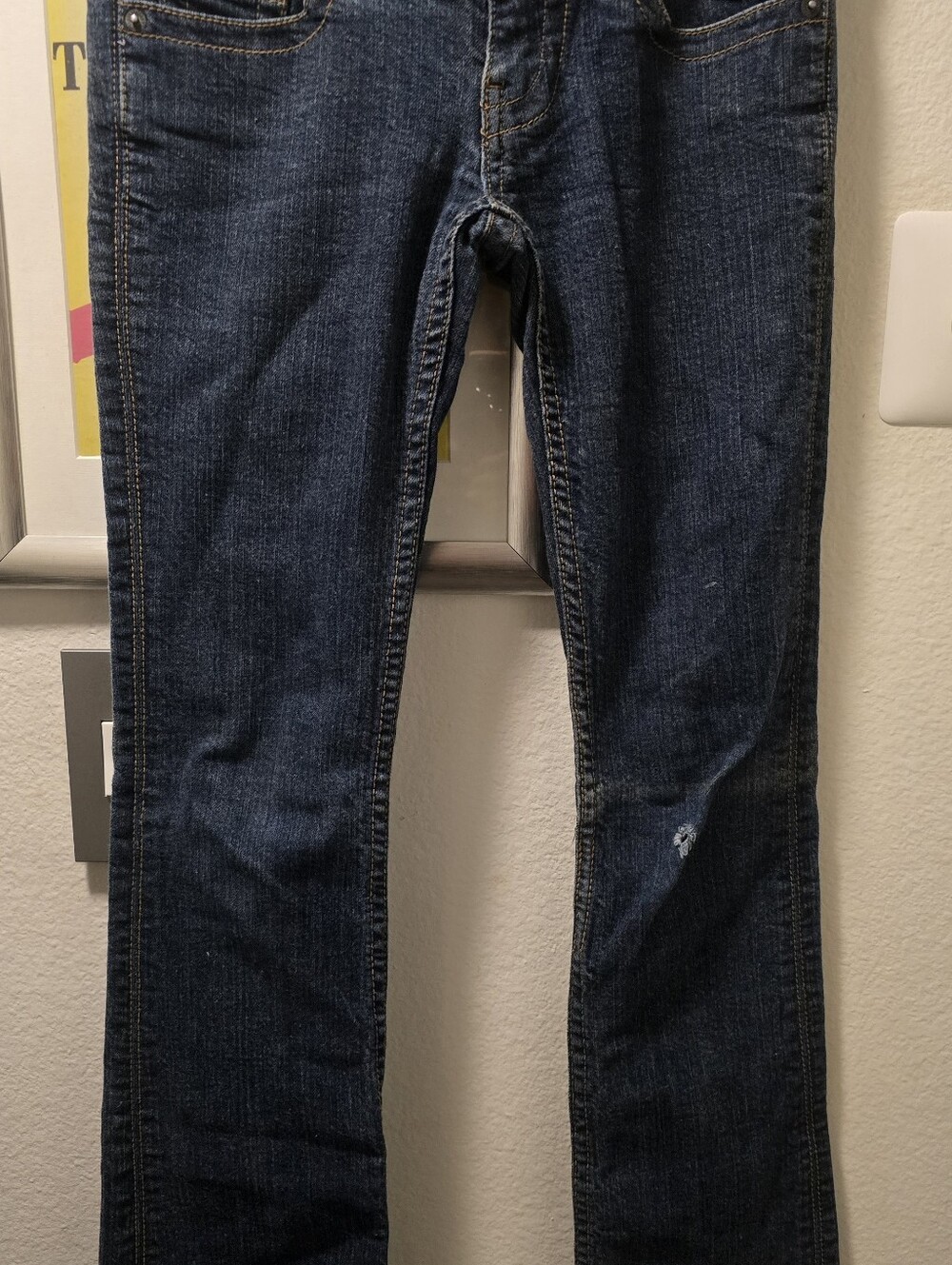 Women's Dark Blue Stretch Denim Jeans Boot Cut
